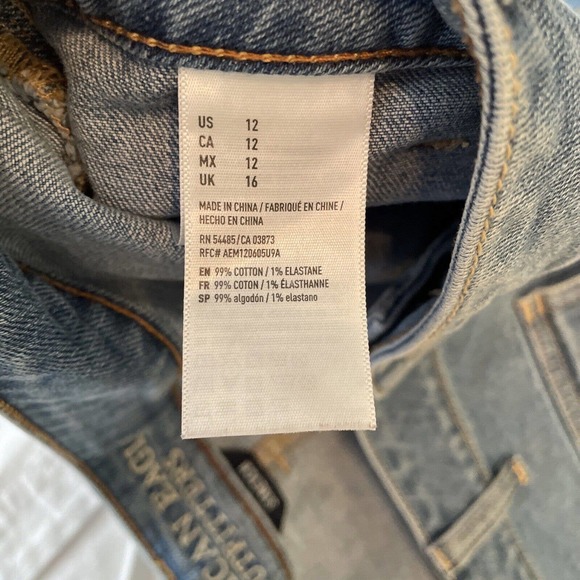 American Eagle Skirt Womens 12 (33) Super Stretch Hi Rise A Line Denim Button Up - Picture 8 of 8